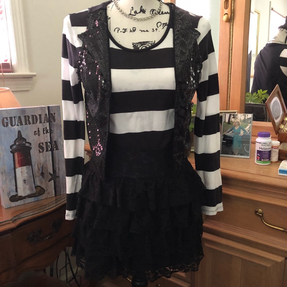 Justice size 16 long sleeve w/vest